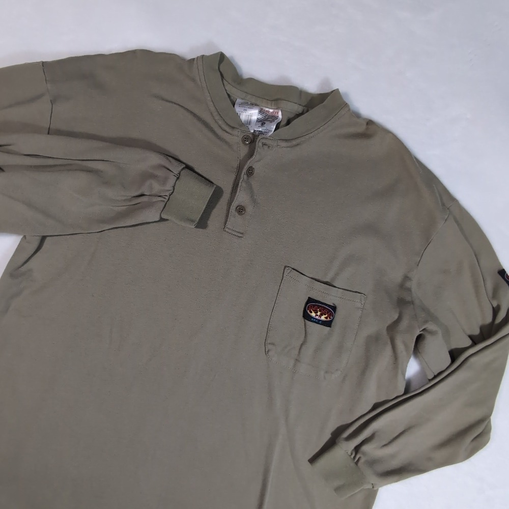 3 Rasco FR Henley T-Shirt Mens Lot 3XL Long Sleeve Flame Resistant HRC 2 GTF454 - Picture 16 of 16